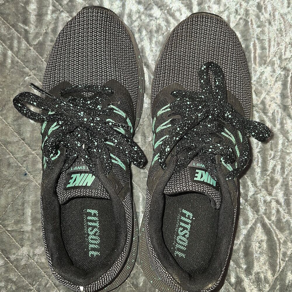 Nike Run Swift Women's Sneakers Size 6 Black Mint AR1904-001 VGUC - Picture 6 of 8